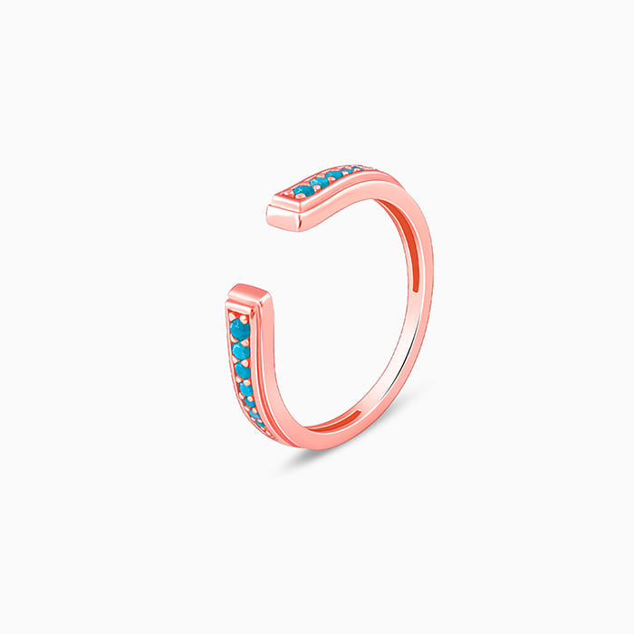 Rose Gold Robin Blue Ring