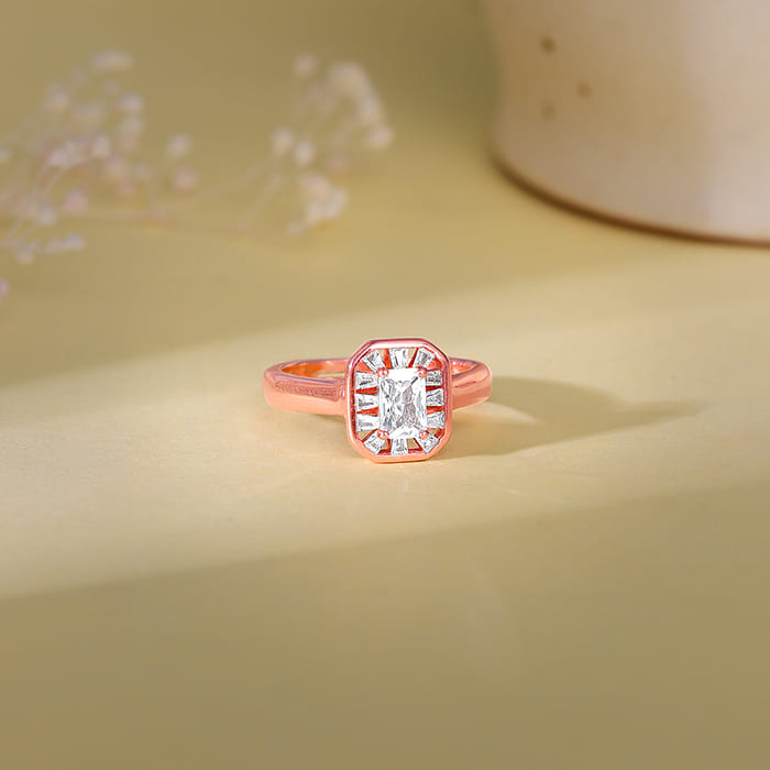 Rose Gold Joyful Square Ring