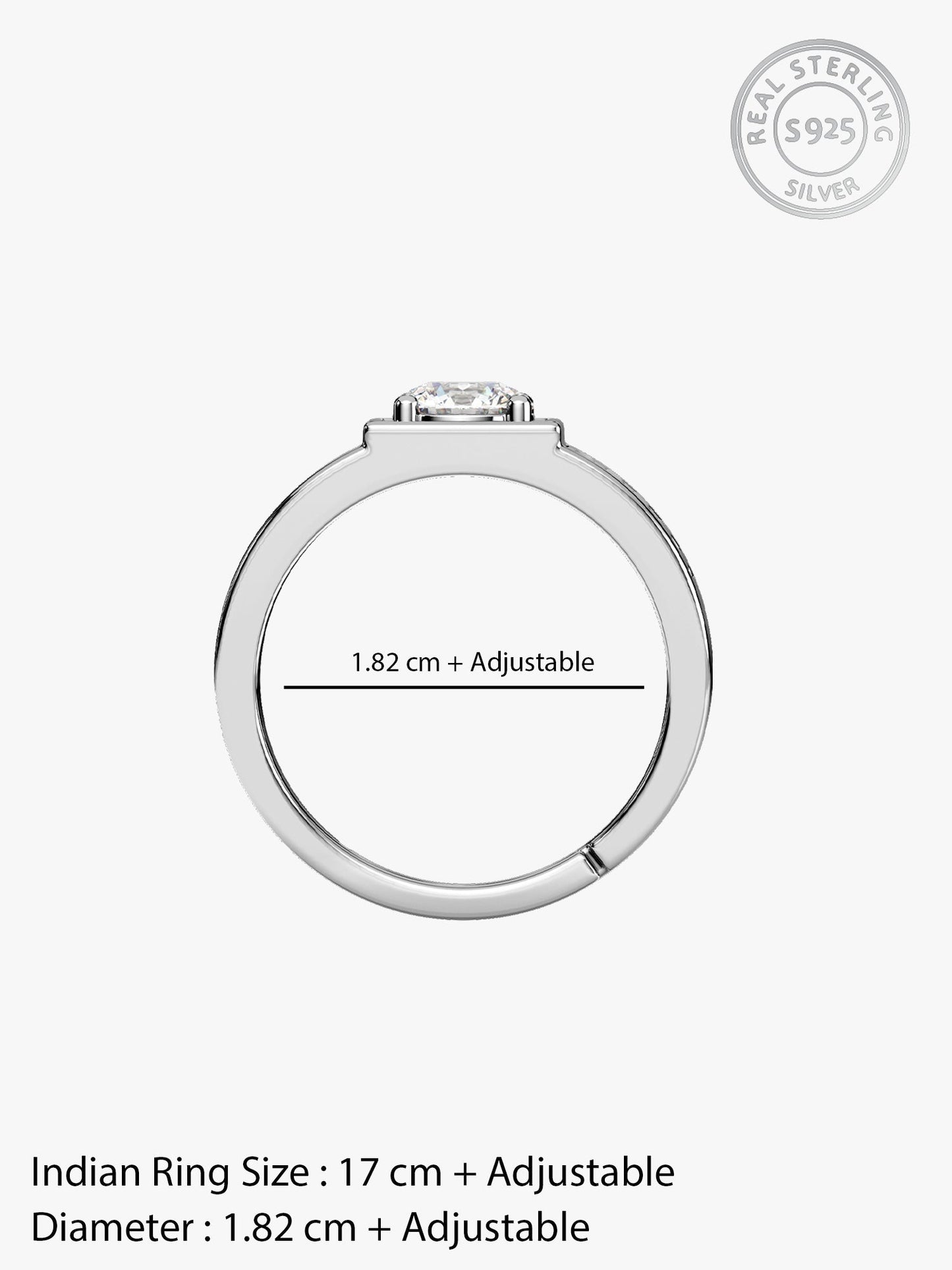 Silver Classic Stud Ring For Him