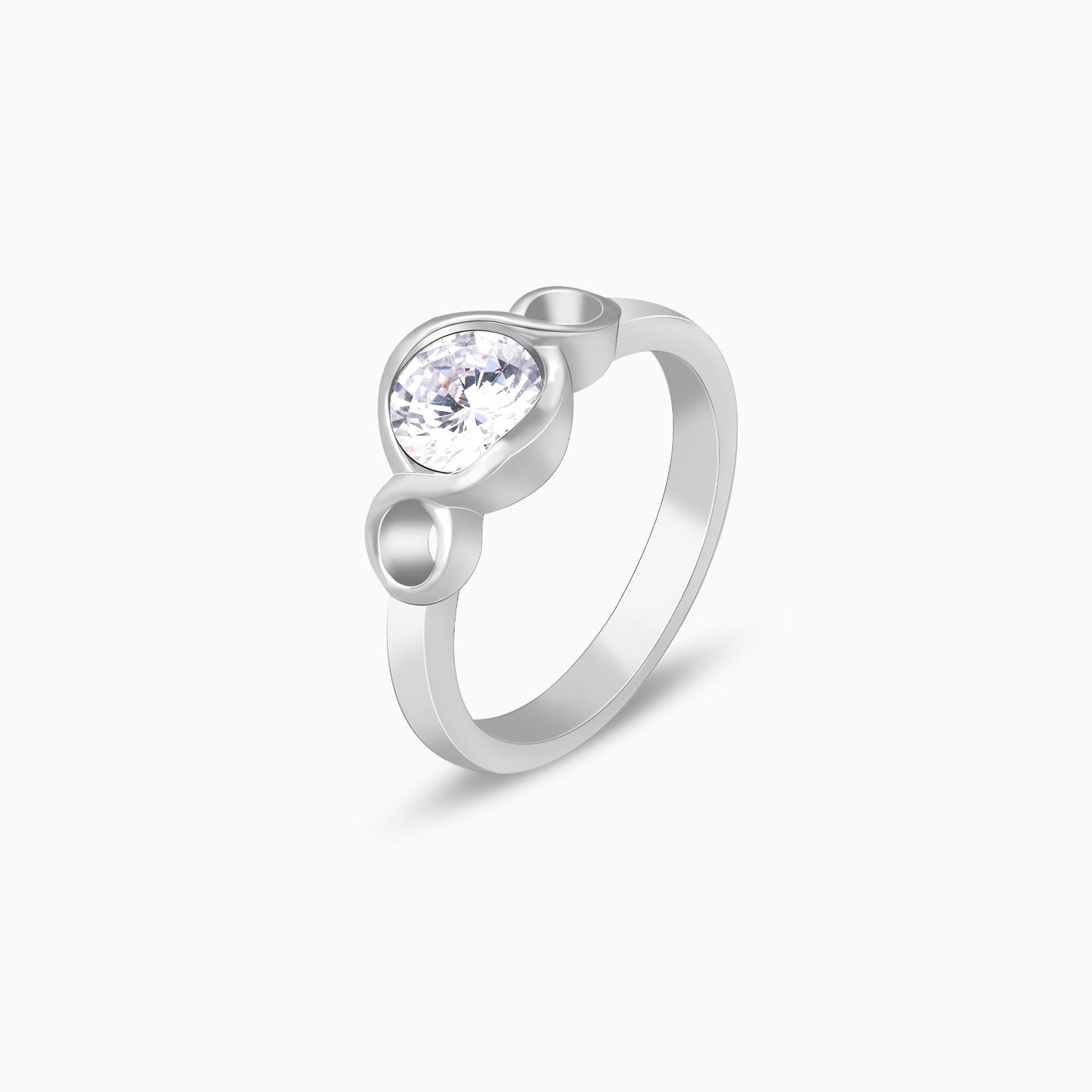Silver Solitaire Loop Ring