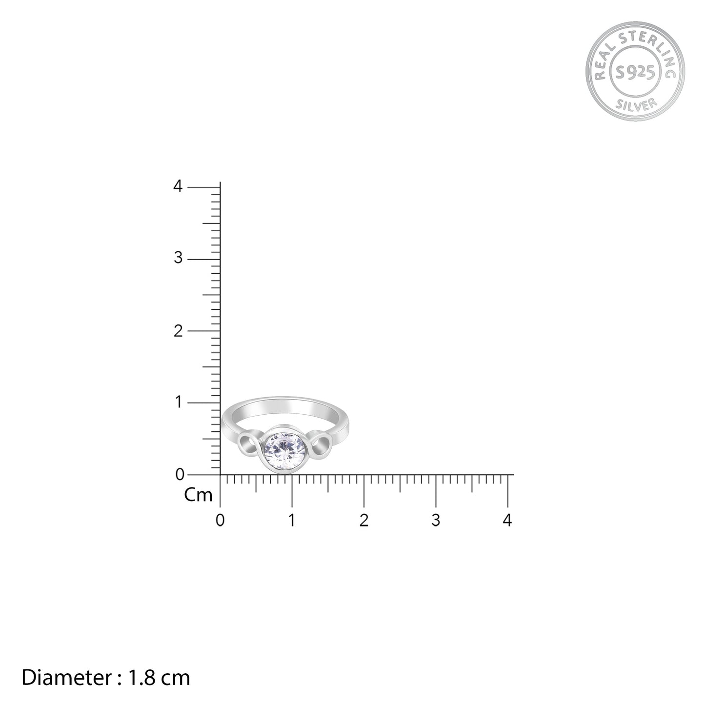 Silver Solitaire Loop Ring