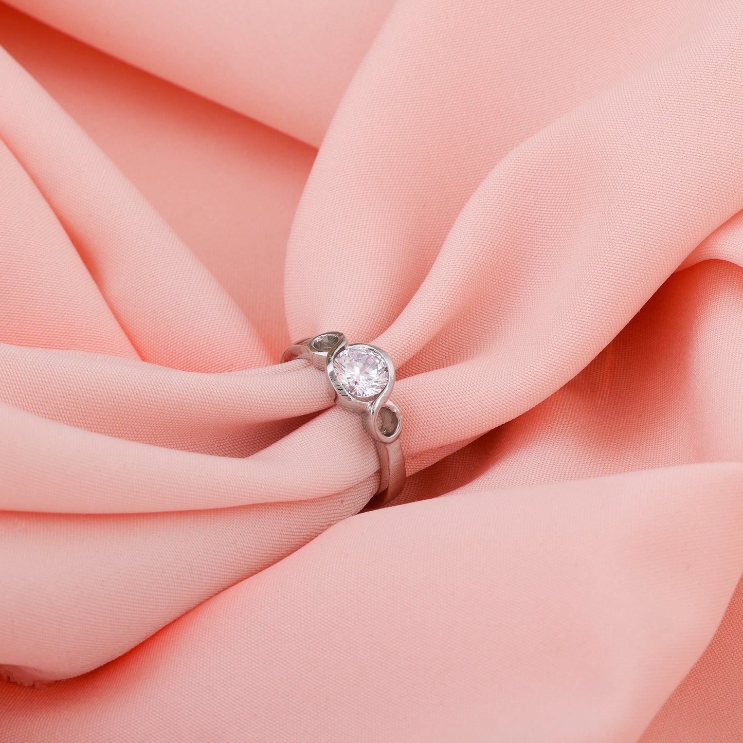 Silver Solitaire Loop Ring