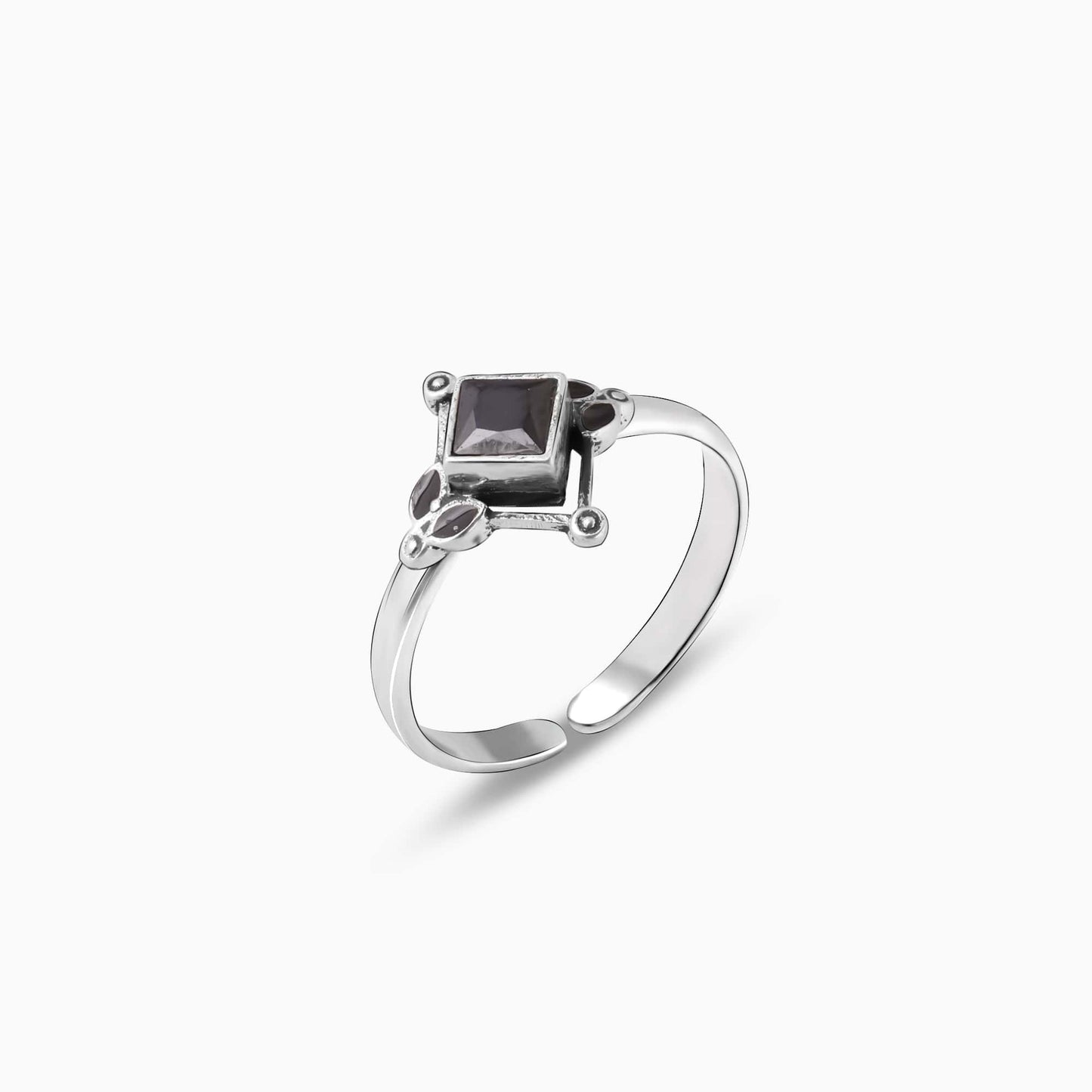 Silver Oxidised Regalia Toe Rings