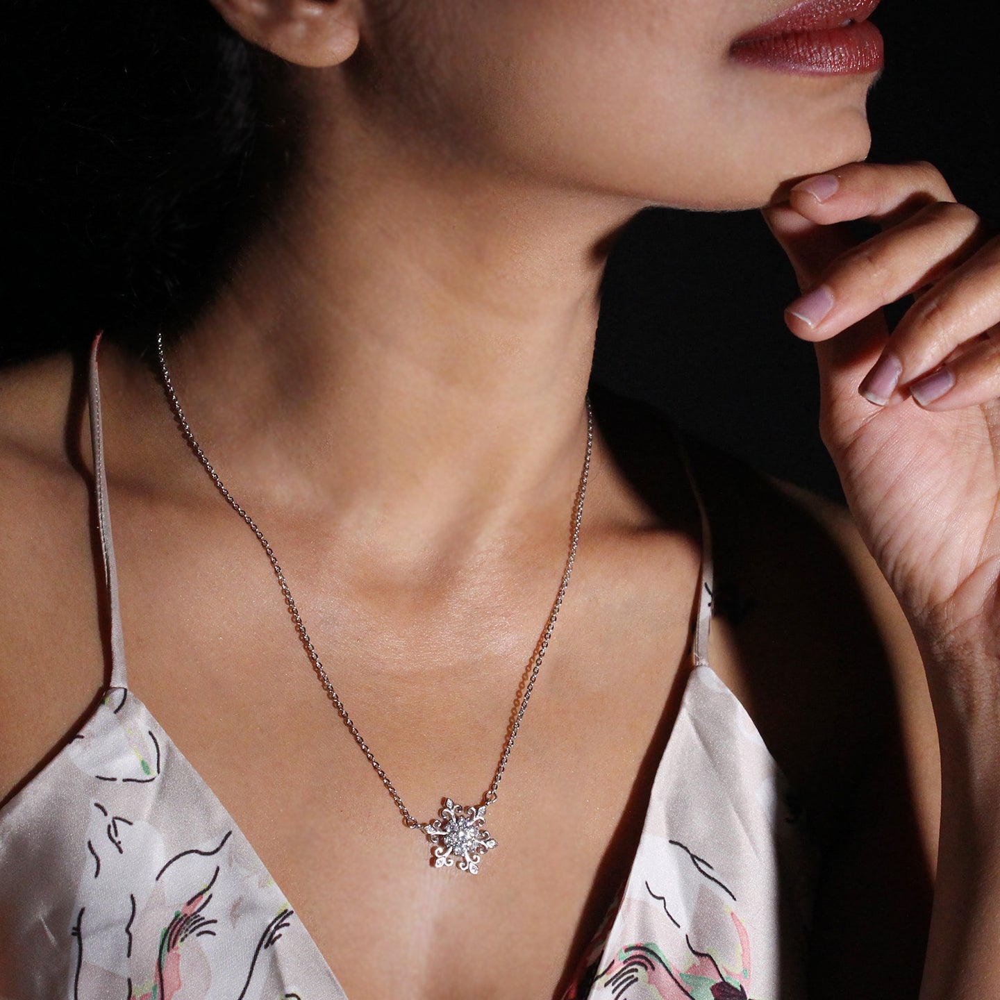 Silver Snowflake Necklace