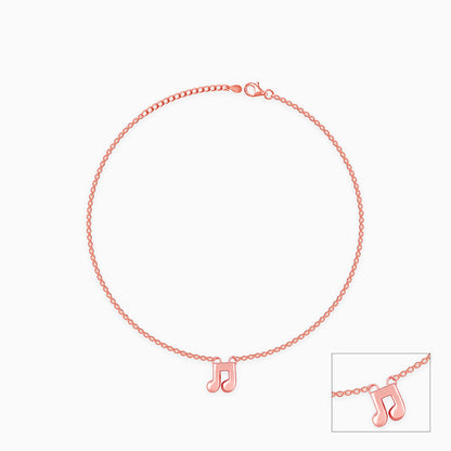 Rose Gold Musical Note Anklet