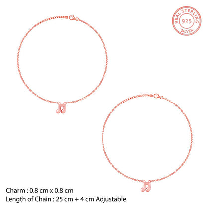 Rose Gold Musical Note Anklet