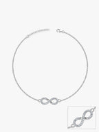 Silver Infinity Zircon Anklet