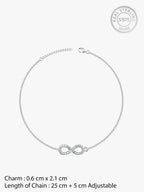 Silver Infinity Zircon Anklet