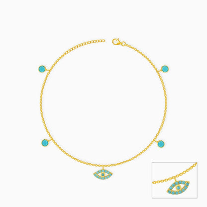 Golden Charming Evil Eye Anklet