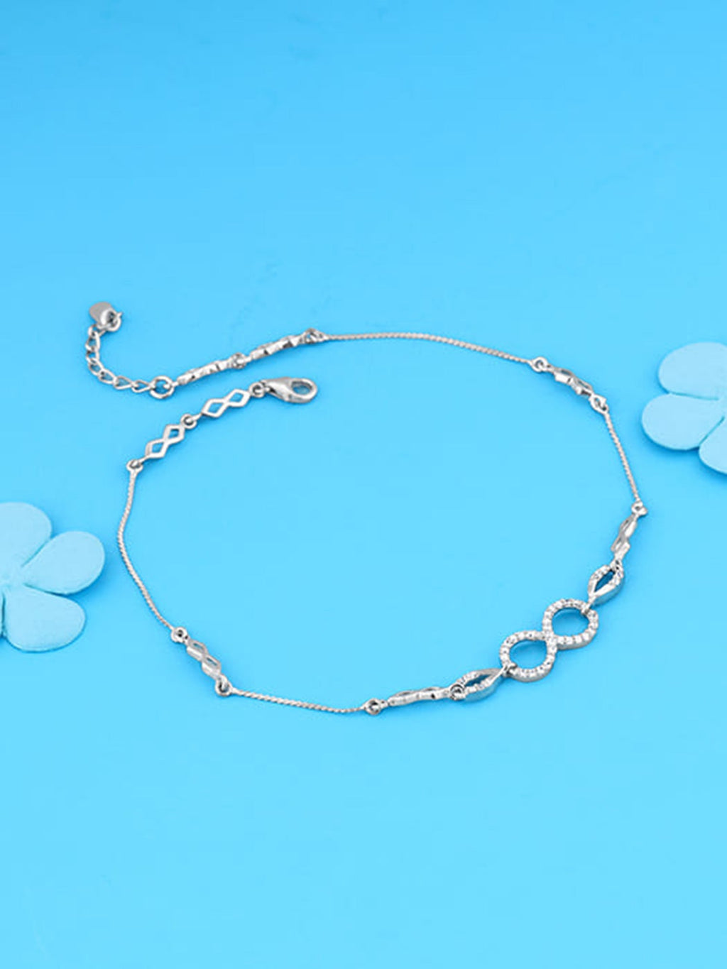 Silver Graceful Infinity Anklet