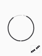 Silver Soul Spirit Black Bead Anklet