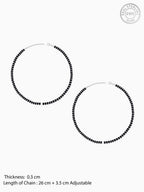 Silver Soul Spirit Black Bead Anklet