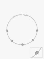 Silver Bohemian Beaded Anklet