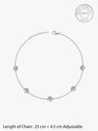 Silver Bohemian Beaded Anklet