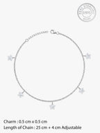 Silver Star Charmed Anklet