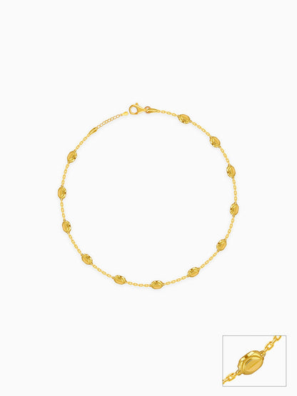 Golden Pear Beads Anklet