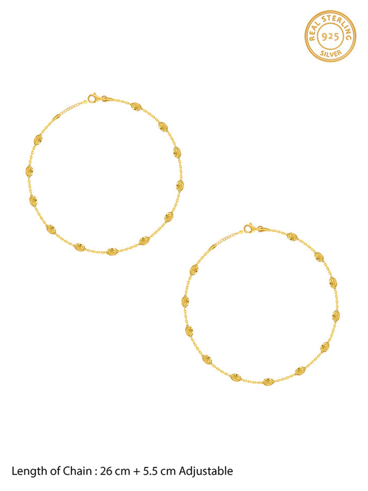Golden Pear Beads Anklet