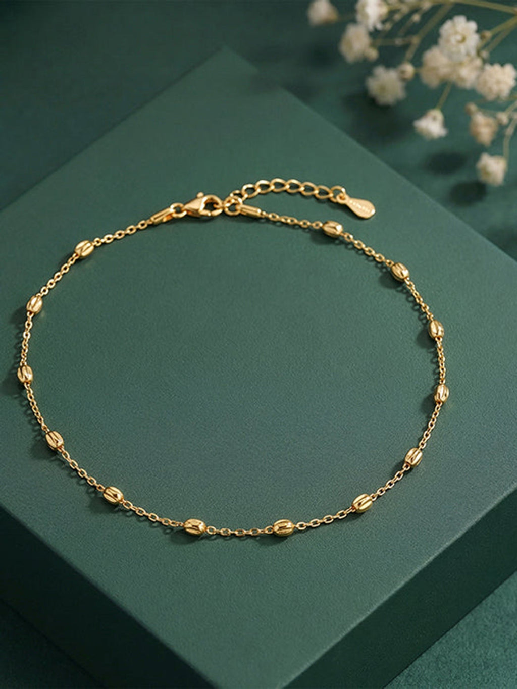 Golden Pear Beads Anklet