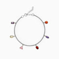 Oxidised Multi Tone Charm Bracelet