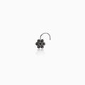 Oxidised Silver Floral Nose Pin