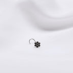 Oxidised Silver Floral Nose Pin