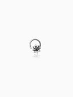Oxidised Silver Flower Blossom Nose Pin