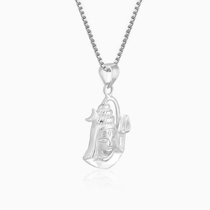 Silver Shiva Pendant with Box Chain