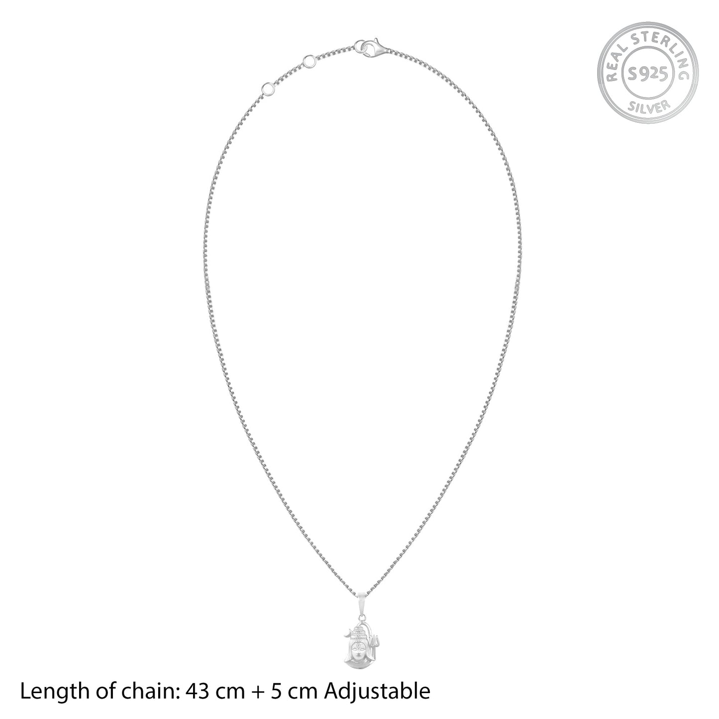 Silver Shiva Pendant with Box Chain