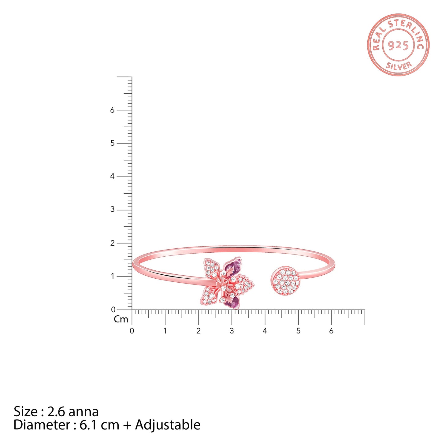 Rose Gold Blossom Mountain Ebony Spin Bracelet