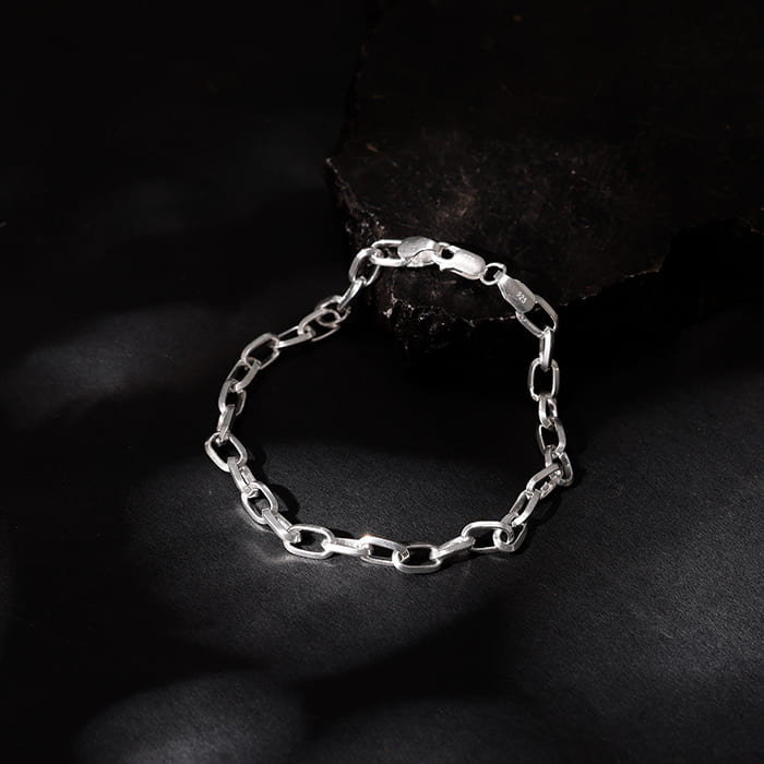 Silver Delink Bracelet For Him
