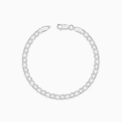 Silver Sleek Iced Bracelet For Him