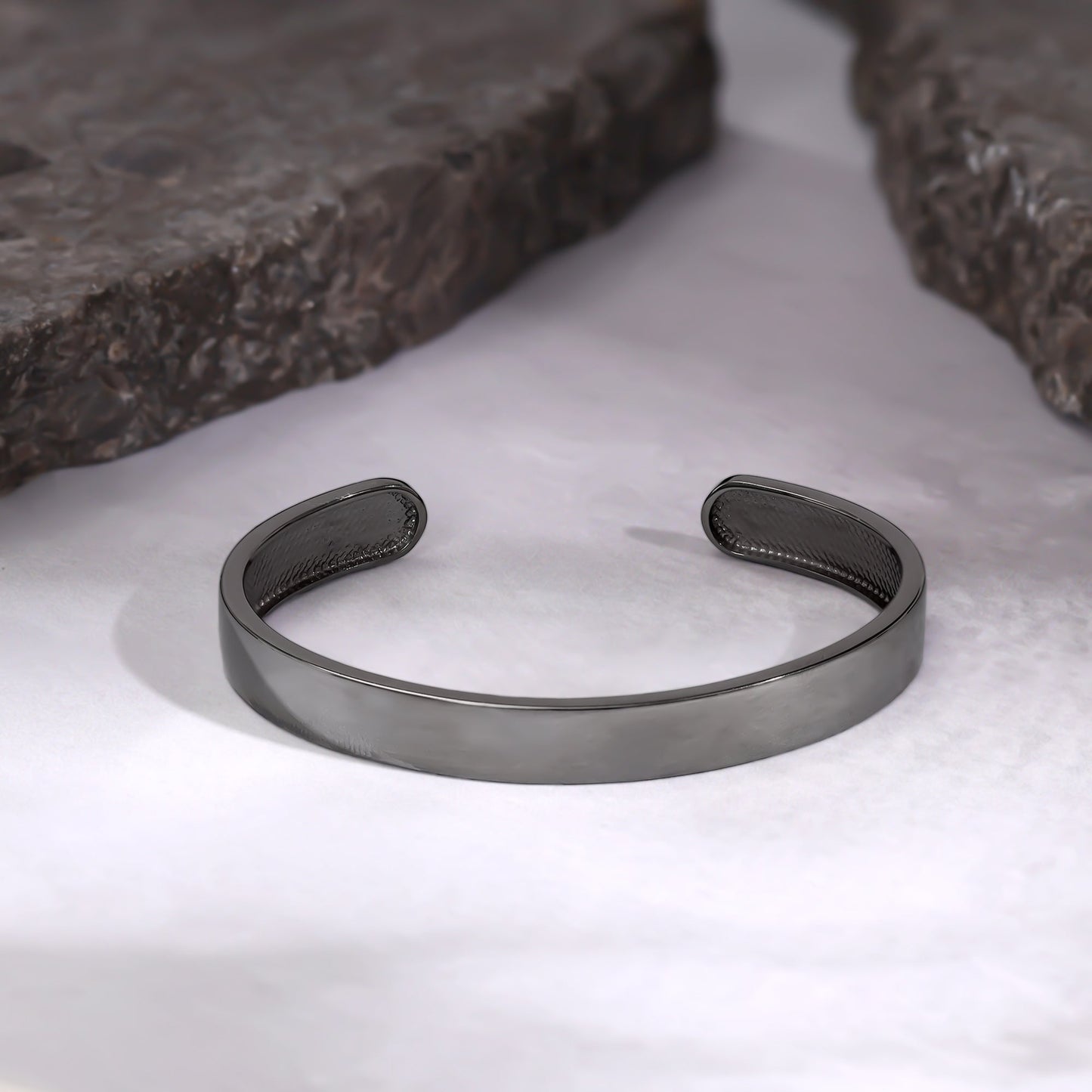 Black Rhodium Gladiator Half Kada For Him