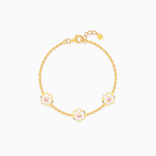 Golden White Flower Kids Bracelet (0 - 2 years)
