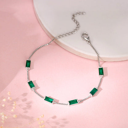 Silver Bold Baguette Bracelet