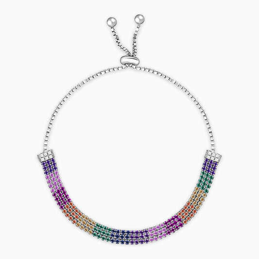 Silver Triple Layer Rainbow Bracelet