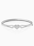 Silver Zircon Studded Heart Bracelet