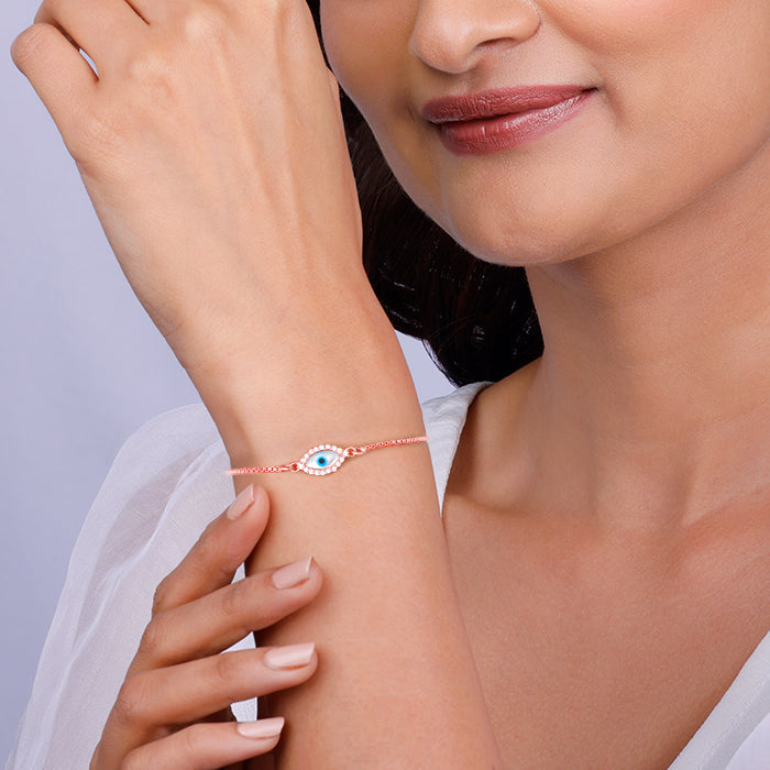 Rose Gold Evil Eye Bracelet