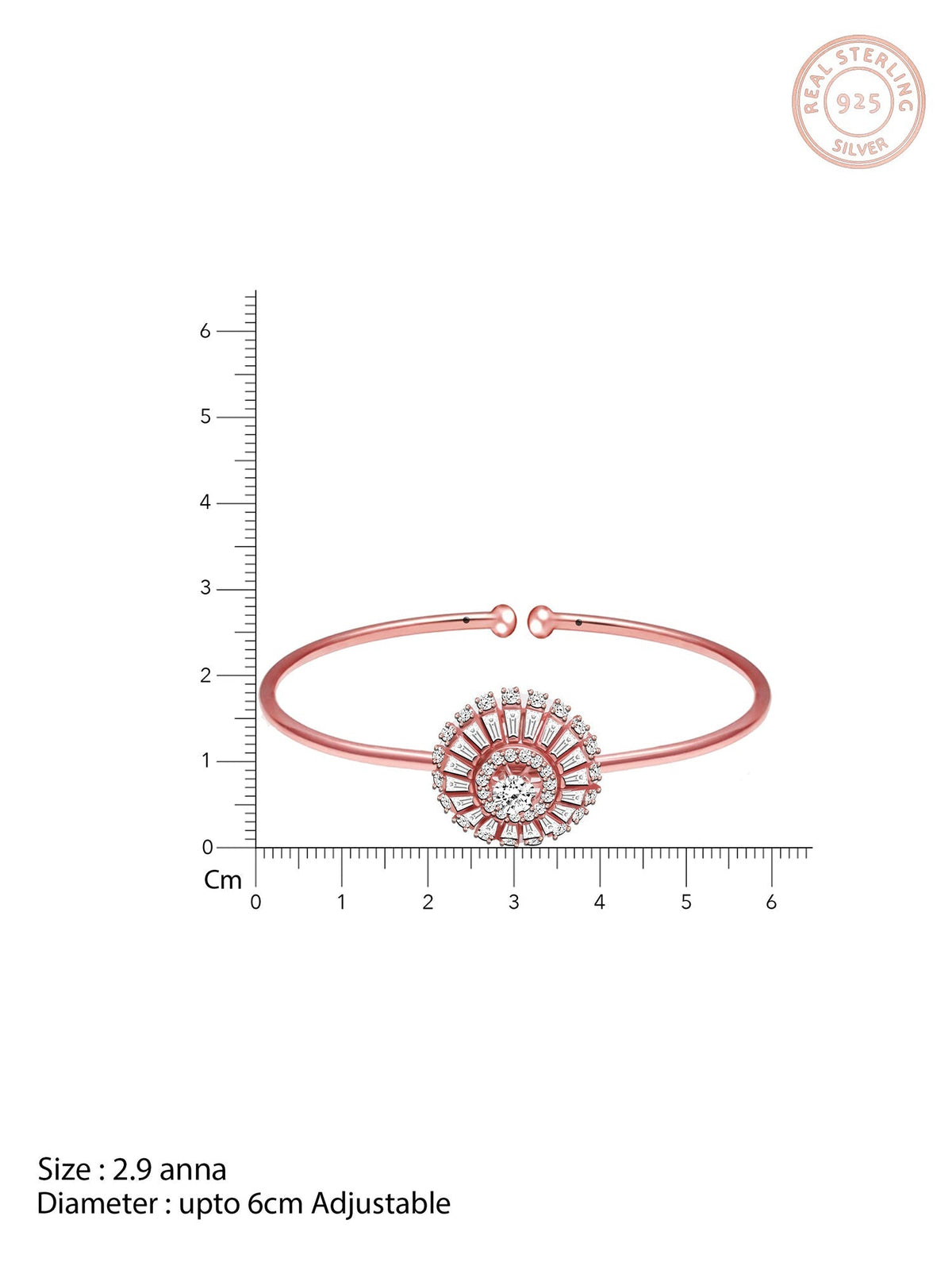 Anushka Sharma Rose Gold Baguette Sunshine Bangle Bracelet