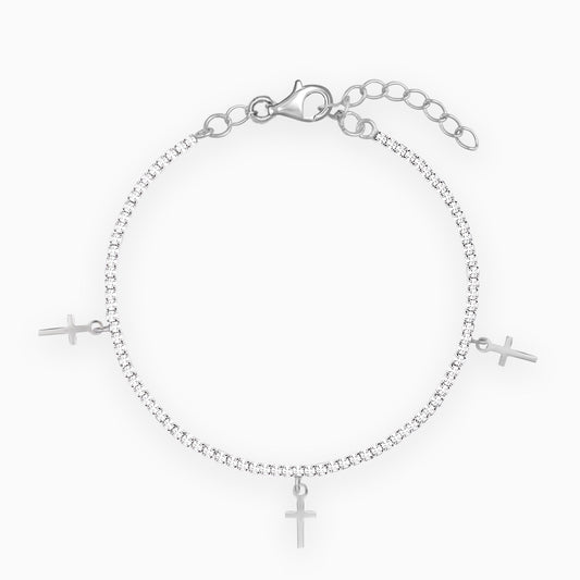 Silver Cross My Heart Bracelet