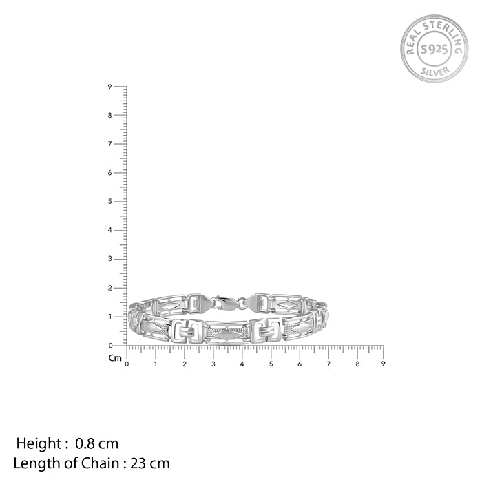 Silver Classy Link Bracelet For Him