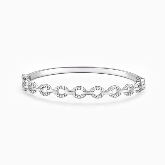 Silver Zircon Whirl Bracelet