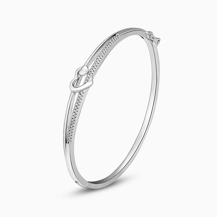 Silver Minimal Heart Bracelet