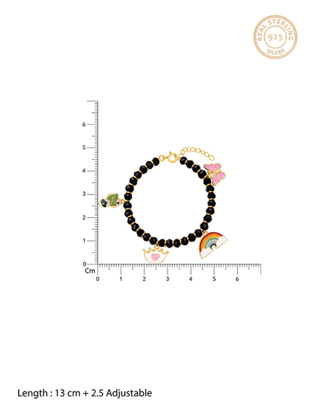 Golden Colourful Charm Infant Bracelet (0-18 months)