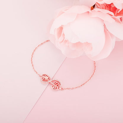 Rose Gold Intertwined Leaves Bracelet