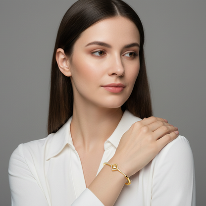 Kriti Sanon Golden Square Prism Signature Bracelet