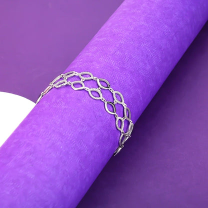 Silver Zircon Studded Marquis Bracelet