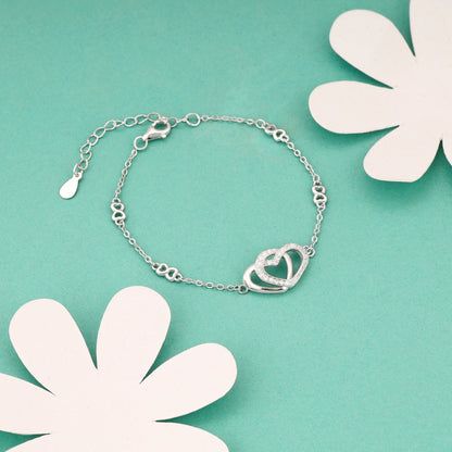 Silver Locked in Love Infinity Bracelet