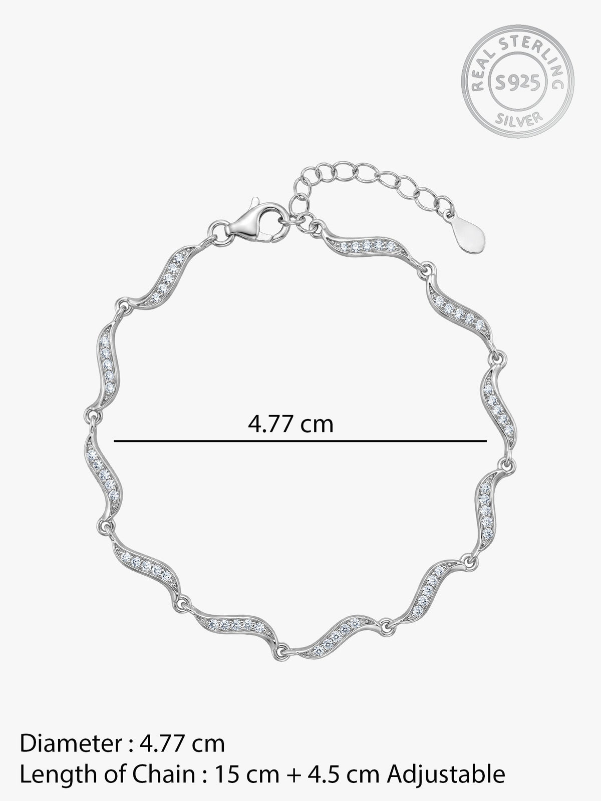 Kriti Sanon Silver Graceful Waves Bracelet