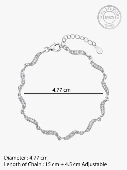 Kriti Sanon Silver Graceful Waves Bracelet