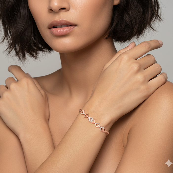 Rose Gold Interlocked Bracelet